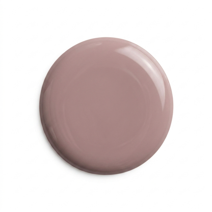 Drop swatch of MineVital Nudeal C08 — soft mauve-taupe nude water-based breathable nail polish color