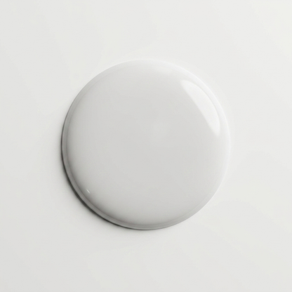 Drop swatch of MineVital French B. D03 — soft milky white water-based breathable nail polish color