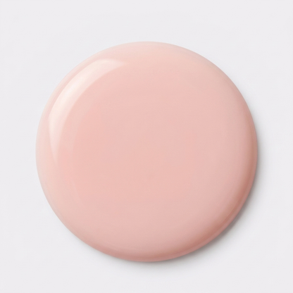 Drop swatch of MineVital Sweet Melody P31 — sheer soft milky pink water-based breathable nail polish color