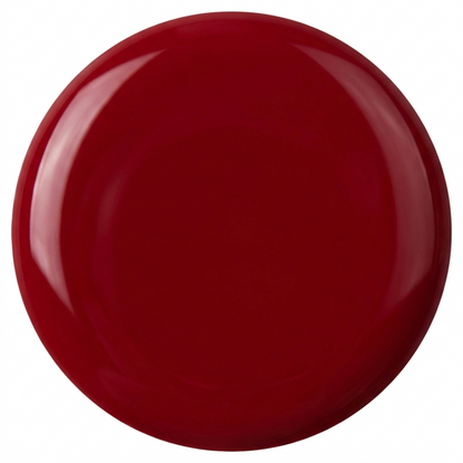 Drop swatch of MineVital Sweet Dream — glossy rich cherry red water-based breathable nail polish color